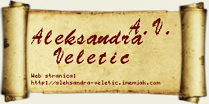 Aleksandra Veletić vizit kartica